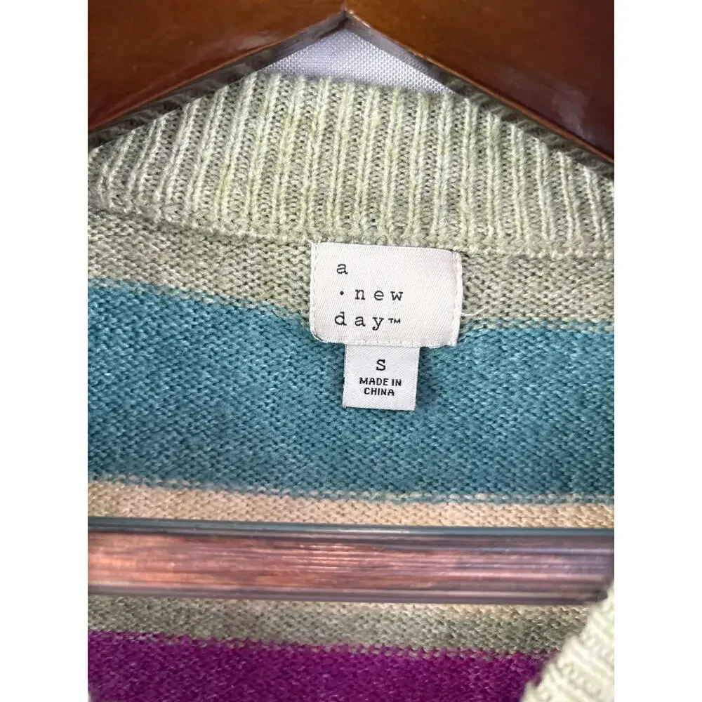 Women’s A New Day Small Multicolor Striped Sweater